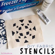 the supplies needed to make this diy fabric stencils