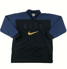 Nike Big Logo Sweatshirt Boy's Large 14-16 Vintage Navy Blue Swoosh Spellout  Boy's Size: L (14-16) Approximate Measurements: Shoulders (seam to seam): 19 1/2 inches Back (underarm to underarm): 21 inches Sleeve (shoulder seam to cuff): 20 inches Length (neck seam to bottom of garment): 26 inches WOW Factor - vintage Nike! SHIPPING: We ship all items within one business day of your payment clearing (excluding weekends and holidays). Vintage Nike, Nike Outfits, Shoulder Sleeve, Nike Jacket, Navy Blue, Athletic Jacket, Best Deals, Navy, Nike