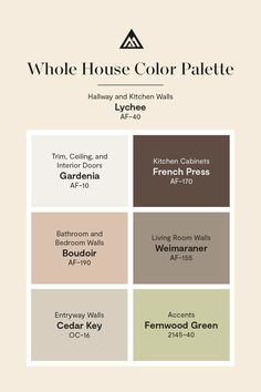 the whole house color palette is available for all kinds of walls and ceilinging materials