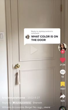 the door is open to reveal what color is on it and how do you think?