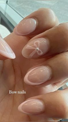 Bow Nails, Cute Simple Nails, Nagel Tips, Girly Acrylic Nails, Cute Gel Nails, Soft Nails