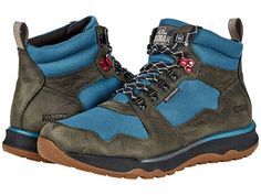 Kodiak Skogan Take A Hike Mid - Men's Boots : Grey/Teal : With plenty of cushioning and contoured footbeds, you'll feel the impact of the Kodiak Skogan Take A Hike Mid hiking boot in every step. Style: 0A4TFBB47 (Gold/Blue), 0A4TFBB63 (Grey/Teal). Traditional lace-up closure for a secure fit. Premium full grain waterproof leather and sealed seams. Breathable, waterproof membrane construction. Classic D-ring and quick-hook rust-resistant hardware. KODIAK Comfortzone ECO footbed. Lightweight, comp Low-top Hiking Boots With Cushioned Footbed, Gore-tex Lace-up Hiking Boots With Cushioned Footbed, High-top Waterproof Sports Boots With Cushioned Footbed, High-top Waterproof Boots For Sports With Cushioned Footbed, Sports High-top Waterproof Boots With Cushioned Footbed, Sporty Waterproof Boots With Cushioned Footbed For Outdoor Activities, Sporty Waterproof Boots With Cushioned Footbed For Outdoor, Rugged Sports Boots With Cushioned Footbed, High-top Hiking Boots With Cushioned Footbed For Sports