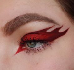 Red Flame Eye Makeup, Red Fire Eye Makeup, Fire Eyeliner Eye Makeup, Flame Eye Makeup Fire, Flame Eyeliner Black, Fire Graphic Liner, Fire Makeup Eye, Flames Eye Makeup, Flames Eyeliner