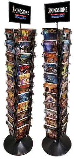 Kingstone Comics 44 Pocket Spinner Rack - Kingstone Comics Comic Book Display, Comic Book Storage, Christian Comics, Aol Mail, Comic Book Store, Metal Rack, Book Storage, Book Display, Office Accessories