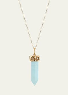 Yellow Gold Aquamarine Pendant Jewelry, Eye Drop, Drop Cap, Diamond Evil Eye, Aquamarine Pendant, Crystal Pendant Necklace, Butterfly Pendant Necklace, Aquamarine Crystal, Sydney Evan