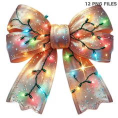 a large bow with lights on it