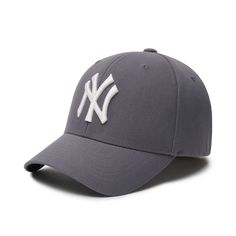 the new york yankees baseball cap is shown in grey