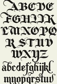 an old english alphabet with some type of lettering