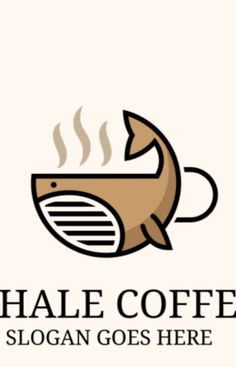 the logo for whale coffee, which is designed to look like a fish with steam coming out of its mouth