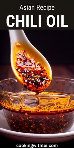 Learn to make chili oil using just 4 ingredients. This easy homemade recipe can be made in minutes, offering a healthy option without any trans fats or preservatives. Asian Chili Oil, Make Chili Oil, Asian Chili, Hot Chili Oil, Chili Oil Recipe, Hot Sauce Recipe, Homemade Chilli, How To Make Chili, Homemade Chinese Food