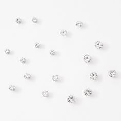 Claire's Silver Graduated Round Magnetic Stud Earrings - 9 Pack