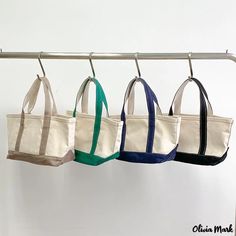 Olivia Mark - New bags female large capacity canvas bags clash color handbag fashion tote bag Tootsie Roll, New Bags, Fashion Tote Bag, Canvas Bags, Wholesale Bags, Word Wrap, Green And Khaki, Bird In Bag, Green Bag