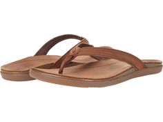 OluKai 'Aukai | Zappos.com Casual Outdoor Flip Flops With Single Toe Strap, Brown Beach Sandals With Arch Support, Adjustable Slip-on Sandals For Everyday Use, Casual Leather Flip Flops For Everyday Use, Casual Sandals With Rubber Sole For Everyday Use, Brown Sandals With Arch Support For Everyday Use, Comfortable Sandals With Rubber Sole For Everyday Use, Adjustable Flip Flops For Everyday Summer Use, Casual Adjustable Sandals For Everyday