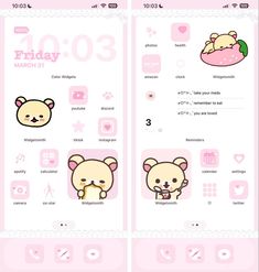 the pink theme for an iphone app with cute cartoon animals on it, and text reading'happy friday march 31 '