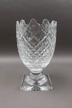 an empty crystal bowl on a stand