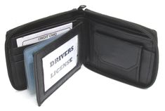 PRICES MAY VARY. Fully Zippered Classic Mens Wallet-

 * Finest Quality soft and elegant, Genuine Lambskin Leather; 
 * Sturdy construction, but Compact and Lightweight (about 4 ounces); 
 * Bi-fold; 6 Credit Card slots; 4 window insert for pictures, etc; 
 * Double Stitched Driver's License window; 2 separated bill compartments; 
 * Measures 4 1/4 x 3 1/2 x 3/4" empty. 
 * Color: Black. 
 * Special Features: Handy 3" x 3" snap-close inner coin compartment for change or whatever; Zips all the wa Classic Cheap Trifold Wallet For Everyday Use, Cheap Classic Trifold Wallet For Daily Use, Cheap Trifold Wallet With Id Window For Travel, Cheap Men's Bifold Wallets, Roller Coaster Ride, Mens Wallet, Best Wallet, Black Leather Wallet, Mens Black Leather