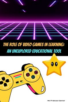 an image of a video game controller with the words, the role of video games in learning