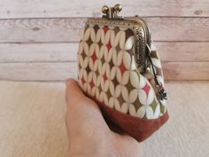 "Double Kiss Lock Coin Purse, vintage style Coin Purse, Double Pockets Coin Purse, Kiss clasp wallet, fabric Coin Pouch, unique gift for her Coin purse /kiss lock wallet Features: Measures: 3\" (8cm) width top 4\" 1/4 (10.5 cm) width bottom 4\" 1/4 (10.5 cm) Height 2\" (4.5 cm) Depth This coin purse is hand sewed by me. The fabric is really unique and particular The metal frame is in bronze vintage-style. No glue is used. I sew the metal frame with the fabric. The double pockets make everything well organized. Each pocket could be opened and locked individually. The coins could be kept in one side while the money bills, ID, credit cards, driving license could be stored in the other side. The Antique Bronze frame is clutch frame with sewing hole and clip clasp and is 3\" (8cm) wide, and ope Retro Pouch Coin Purse, Handmade Retro Pouch Coin Purse, Retro Handmade Pouch Coin Purse, Retro Coin Purse For Daily Use, Retro Pouch Clutch As Gift, Vintage Beige Clutch For Gift, Vintage Beige Clutch As Gift, Retro Handmade Coin Purse For Daily Use, Retro Coin Purse Gift