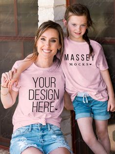 || ❤DIGITAL DOWNLOAD ONLY❤ || Mommy and Me Mockup Pink Shirt mockup -No physical item will be shipped to you- Let Massey Mocks help you to create a professional look for your business! Our simple mockups offer you the ability to feature each of your designs with minimal effort in a show stopping way! Professional mockups are the best way to sell, so grab 5, 10, or 20+ and SAVE! My hope is to help you build a brand you can be proud of!  || What you will receive in this purchase || ❤As soon as you Customizable Casual Pink Shirt, Casual Customizable Pink Shirt, Casual Pink Tops For Family, Casual Pink T-shirt For Family, Casual Pink Shirt For Family Occasions, Mother Hood, Family Tshirt, Profile Template, Child Hood