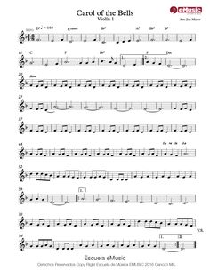 sheet music with the words carol of the bells written in black and white on it