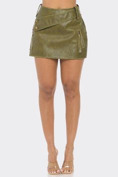 The model 5'9 wearing size medium Dare to stand out with the super down Leather Skirt In Olive. This mini skirt is a showstopper for your night out. Elevate your style. Has no stretch Guilt Trips, The Model, Elevate Your Style, Your Style, Leather Skirt, Mini Skirt, Night Out, Mini Skirts, Size Medium