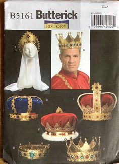 the front cover of a magazine with pictures of crowns and tiaras on it's back