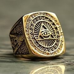 Introducing the Knights Templar Masonic Stainless Steel Ring. This is the perfect accessory for any Mason or Freemason. Its craftsmanship and quality will represent the highest ideals of the Masonic order. The stainless steel is highly durable and resistant to scratches and corrosion, designed to look pristine for years to come. This ring is made of solid stainless steel and will never rust or lose its color. Symbolic Metal Promise Ring, Spiritual Stainless Steel Ring, Symbolic Jewelry As A Gift, Symbolic Metal Signet Ring As Gift, Durable Symbolic Jewelry As A Gift, Adjustable Symbolic Metal Rings, Spiritual Gold Metal Rings, Tarnish Resistant Metal Signet Ring As A Gift, Adjustable Metal Signet Ring