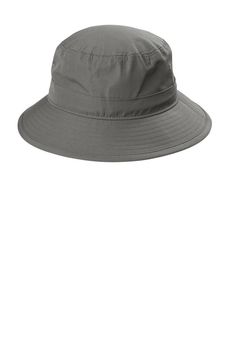 Port Authority ® Outdoor UV Bucket Hat - STERLING GREY - S/M | Port Authority Outdoor UV Bucket Hat in Sterling Grey Size Small/Medium | polyester/nylon Casual Khaki Bucket Hat For Hiking, Casual Windproof Bucket Hat For Hiking, Casual Windproof Hiking Bucket Hat, Solid Color Breathable Bucket Hat For Outdoor, Breathable Solid Bucket Hat For Outdoor, Waterproof Solid Color Bucket Hat For Outdoor, Waterproof Solid Bucket Hat For Outdoor Activities, Solid Color Curved Brim Bucket Hat For Hiking, Casual Windproof Bucket Hat For Outdoor