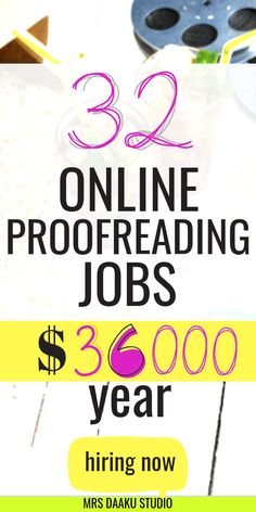 an advertisement with the words 3 online proof reading jobs for $ 6, 600 per year