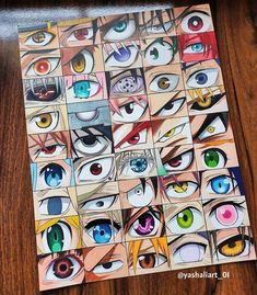 an image of many different colored eyes