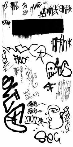 some black and white graffiti writing on a wall