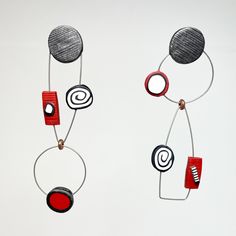 Modern Polymer Clay Drop Earrings, Modern Multicolor Polymer Clay Earrings, Stainless Steel Wire, Diy Wire Jewelry, Black White Red, Polymer Clay Earrings, Clay Earrings, Color Matching, Wire Jewelry