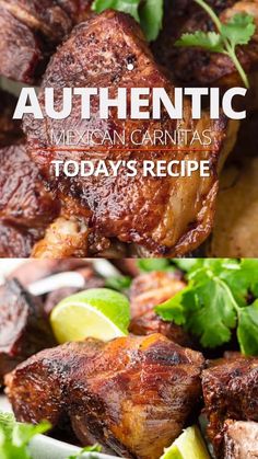 two different views of food with the words authentic mexican cuisine today's recipe on it