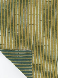 two pieces of fabric with green and yellow stripes