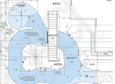 a blueprint drawing of a pool and stairs