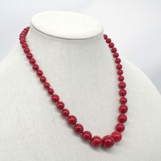 Red Howlite Stones. Length 19 Inches. Free Gift With Purchase. Fast Shipper. Mybeademporium.Com N 1286 Formal Red Coral Beaded Necklace, Classic Red Beaded Necklace As Gift, Classic Red Beaded Necklace For Gift, Classic Red Single Strand Beaded Necklace, Classic Red Round Beaded Necklaces, Classic Red Single Strand Necklace, Ruby Jewelry Necklaces, Howlite Stone, Gift With Purchase