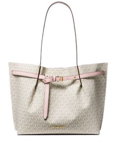 Classic Signature Tote bagLogo-print canvasGold-tone hardware16.75”W X 11.5” H X 8.5”DHandle drop: 11.25”Interior details: back zip pocket, center zip compartment, 6 slip pocketsLining: polyesterSnap/zip fasteningColor: Powder Blush Multi Beige Signature Coated Canvas Bag With Gold-tone Hardware, Canvas Tote Shoulder Bag With Silver-tone Hardware, Canvas Tote Bag With Silver-tone Hardware, Shopping Shoulder Bag With Silver-tone Hardware And Coated Canvas, Shopping Bags With Silver-tone Hardware In Coated Canvas, Shopping Bags In Coated Canvas With Silver-tone Hardware, Logo Tote Bag, Powder Blush, Interior Details