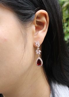 "Burgundy red wedding earrings Bridal earrings Dark red bridesmaid earrings Bridesmaids gifts Garnet red bridal jewelry set Bridesmaids set Earrings: AAA paved cubic zirconia and Burgundy drop pendants (color #16). Length: about 1.6 inches (40mm) in length. Necklace: 16-19 inches adjustable length, or other lengths you need. Please leave a note if you need different length. Bracelet: Matching burgundy and clear stone colors, 6.5 -7.5 inches with extender links. If you need different length, plea Elegant Red Dangle Jewelry, Elegant Red Bridal Earrings, Red Drop Bridal Earrings For Formal Occasions, Elegant Red Bridal Earrings For Party, Red Dangle Bridal Earrings, Red Drop Bridal Earrings As Gift, Elegant Ruby Bridal Earrings For Party, Elegant Red Bridal Earrings For Anniversary, Elegant Ruby Bridal Earrings For Wedding