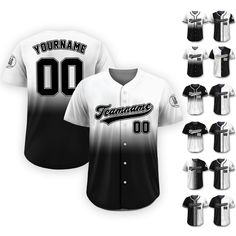 Custom Baseball Jersey is a stylish and functional piece that ensuring a comfortable fit for groups, individuals, couples, teams, or anyone who loves Baseball fashionable and sporty vibe. From casual outings to intense gameplay, this baseball jersey always guarantees both style and performance. 🎨If you have any other design ideas, or any changes to the jersey details and color, simply share an image and we will create a visual representation for you to confirm. ⚾FEATURES - High-quality polyeste Black Cotton Baseball Jersey For Team Events, Sporty Team Name Shirt For Baseball Season, Sports Shirt With Team Name For Baseball Season, Sporty Shirt With Team Name For Baseball Season, Sporty Shirt For College Sports Season, Moisture-wicking Black Baseball Jersey For College, White Moisture-wicking Baseball Jersey For College, Breathable Collegiate Tops For College, Team Spirit White Moisture-wicking Shirt