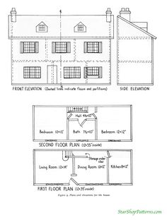 the floor plan for a two story house