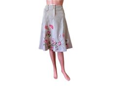 Vintage MARELLA Italy beige embroidered skirt. Details- - composition - 100% cotton - Made in Italy - floral embroidery - 2 pockets - high waist - fastening - zip and buttons front Label size -D38, I 44, Gb 12, US 8 Measurements - waist- 30''/76cm hip - 43''/110cm length 24.5''/62cm Very good condition More SKIRTS in the shop - https://www.etsy.com/shop/DejaVuShopGifts?ref=seller-platform-mcnav&search_query=skirt More WOMEN CLOTHING - https://www.etsy.com/shop/DejaVuShopGifts?ref=seller-platform Spring Embroidered Beige Skirt, Traditional Full Skirt For Spring, Traditional Fitted Skirt For Spring, Embroidered Full Skirt For Spring, Spring Embroidered Full Skirt, Relaxed Cotton Skirt With Embroidery, Spring Embroidered Flared Skirt, Traditional Lined Skirt For Spring, Cotton Embroidered Skirt With Relaxed Fit