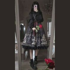 Lady Girls Gothic Lolita Dress Cosplay Costume Kawaii Ruffle Slip Vintage Black | eBay Harajuku Style Ruffled Halloween Dresses, Black Harajuku Dress For Winter, Black Harajuku Winter Dress, Black Harajuku Style Winter Dress, Kawaii Dresses With Ruffles For Cosplay Events, Harajuku Style Winter Costume Party Dress, Kawaii Ruffled Dresses For Cosplay Events, Black Kawaii Dress For Halloween, Harajuku Anime Print Dress For Halloween