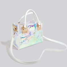 Free U.S. shipping. Style:  , color:White, suite for season：Spring, Summer, Autumn ，Going out, Hanging out, Honeymoon, Party, Travel, Material PU, White Holographic Satchel Purse Crossbody Transparant Holographic Bag Trendy White Box Bag For School, Trendy White Satchel For Gift, Trendy White Satchel As A Gift, White Rectangular Satchel For Party, Trendy White Box Bag For Gift, Trendy White Box Bag As Gift, Trendy Summer Satchel Gift, Trendy Summer Satchel As Gift, Trendy Summer Satchel For Gift