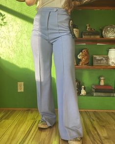 Vintage 70's Campus Casuals poly/silk blend bell bottoms in a beautiful lavender color. Still has original tags attached! No flaws. Talon zip.  . Measurements: Waist - 14" Rise - 12 1/2" Hip - 20" Inseam - 31" Fitted Full Length Lavender Bottoms, Fitted Full Length Lavender Pants, Fitted Retro Purple Bottoms, Retro Fitted Purple Bottoms, Fitted Full-length Lavender Bottoms, Lavender Full-length Fitted Bottoms, Fitted 1970s Style Blue Bottoms, High Waist 1970s Spring Bottoms, Lavender Fitted Full-length Bottoms