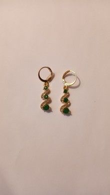 Classic Trend Earrings 18K Gold Filled Swirl Round Green Stone Dangle – daiiibabyyy Trend Earrings, Stone Dangle Earrings, Green Stone, Engagement Wedding, Earrings For Women, Types Of Metal, Wedding Engagement, Wedding Jewelry, Women's Earrings