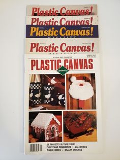 the front cover of plastic canvass magazine with pictures of houses and other things on it