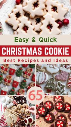 christmas cookies with the words easy and quick christmas cookie best recipes and ideas on top