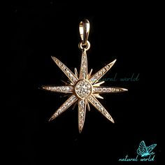 14k Gold Diamond Star Pendant, Diamond Celestial Pendant, Diamond Star Pendant, Diamond Starburst Pendant, Beautiful Sterburst Diamond Charm 🌺Item Details🌺 ♠️Item Name :  Star Pendant ( Only Pendant ) ♠️Metal : 925 Silver ♠️Size : 22MM ♠️Stone : Moissanite  ♠️Color-H - Clearity- VS2                                        🌊 *About Us: Natural World Jewelry* 🐚 At Natural World Jewelry, we're passionate about bringing the serene beauty of the ocean to your everyday life. Our artisanal jewelry p Celestial Pendant, Starburst Pendant, Pendant Diamond, Diamond Star, Diamond Charm, Star Pendant, Natural World, Artisan Jewelry, Everyday Life