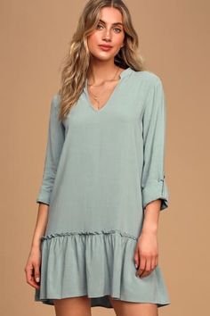 Dresses for Women | Best Women's Dresses Online Pretty Midi Dresses, Sage Blue, Fashion Boy, Ruffled Dress, Rust Orange, Online Dress Shopping, Dresses For Teens, Blue Long Sleeve, Buy Dress