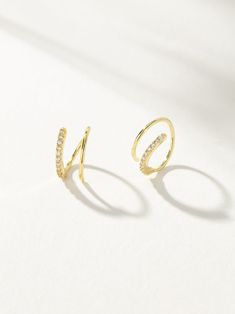 Seeing Double Spiral Hoop Earrings in Gold | Uncommon James One Ear Piercing, Uncommon James, Seeing Double, Double Earrings, Spiral Earrings, Earrings In Gold, Ear Piercing, Jewelry Cleaner, Cleaning Jewelry